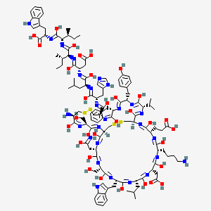 molecular formula C116H161N27O32S4 B594853 L-Cys(1)-L-Ser-L-Cys(2)-L-Asn-L-Ser-L-Trp-L-Leu-L-Asp-L-Lys-L-Glu-L-Cys(2)-L-Val-L-Tyr-L-Phe-L-Cys(1 CAS No. 138863-63-5