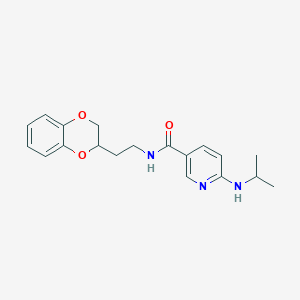 molecular formula C19H23N3O3 B5948594 N-[2-(2,3-dihydro-1,4-benzodioxin-2-yl)ethyl]-6-(isopropylamino)nicotinamide 