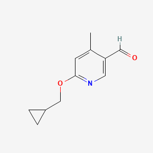 molecular formula C11H13NO2 B594860 6-(Cyclopropylmethoxy)-4-methylnicotinaldehyde CAS No. 1289042-94-9