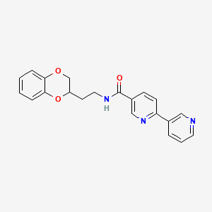 molecular formula C21H19N3O3 B5948602 N-[2-(2,3-dihydro-1,4-benzodioxin-2-yl)ethyl]-2,3'-bipyridine-5-carboxamide 
