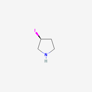 molecular formula C4H8IN B594863 (R)-3-Iodopyrrolidine CAS No. 1289585-34-7