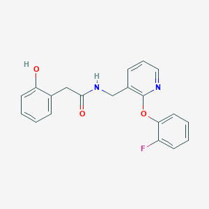 molecular formula C20H17FN2O3 B5948654 N-{[2-(2-fluorophenoxy)pyridin-3-yl]methyl}-2-(2-hydroxyphenyl)acetamide 