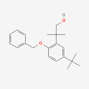 molecular formula C21H28O2 B594872 2-(2-(Benzyloxy)-5-(tert-butyl)phenyl)-2-methylpropan-1-ol CAS No. 1246213-29-5