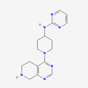 molecular formula C16H21N7 B5948728 N-[1-(5,6,7,8-tetrahydropyrido[3,4-d]pyrimidin-4-yl)piperidin-4-yl]pyrimidin-2-amine 