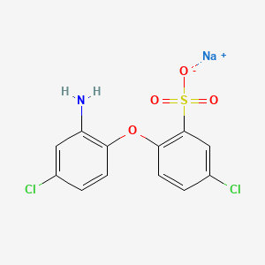 molecular formula C12H8Cl2NNaO4S B594873 Sodium 2-(2-amino-4-chlorophenoxy)-5-chlorobenzenesulfonate CAS No. 136213-81-5