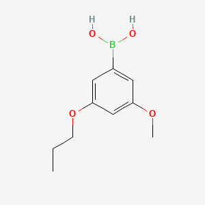 molecular formula C10H15BO4 B594875 (3-Methoxy-5-propoxyphenyl)boronic acid CAS No. 1256355-14-2