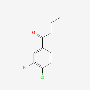 molecular formula C10H10BrClO B594876 1-(3-Bromo-4-chlorophenyl)butan-1-one CAS No. 1280786-91-5