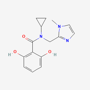 molecular formula C15H17N3O3 B5948760 N-cyclopropyl-2,6-dihydroxy-N-[(1-methyl-1H-imidazol-2-yl)methyl]benzamide 