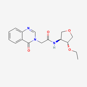 molecular formula C16H19N3O4 B5948783 N-[(3S*,4R*)-4-ethoxytetrahydrofuran-3-yl]-2-(4-oxoquinazolin-3(4H)-yl)acetamide 