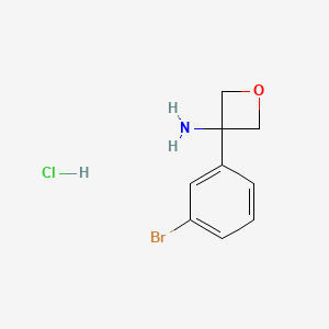 molecular formula C9H11BrClNO B594884 3-(3-Bromophenyl)oxetan-3-amine hydrochloride CAS No. 1332920-63-4