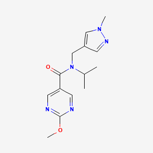 molecular formula C14H19N5O2 B5948854 N-isopropyl-2-methoxy-N-[(1-methyl-1H-pyrazol-4-yl)methyl]pyrimidine-5-carboxamide 