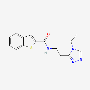 molecular formula C15H16N4OS B5948856 N-[2-(4-ethyl-4H-1,2,4-triazol-3-yl)ethyl]-1-benzothiophene-2-carboxamide 