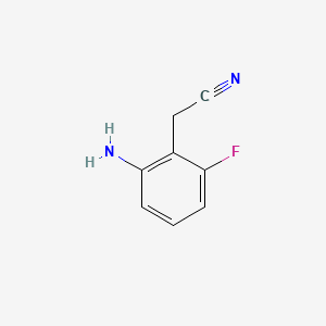 molecular formula C8H7FN2 B594886 (2-Amino-6-fluorophenyl)acetonitrile CAS No. 135452-32-3