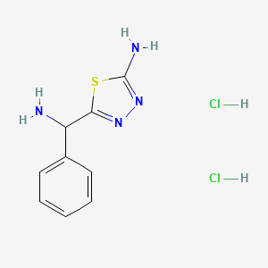 molecular formula C9H12Cl2N4S B594889 5-[Amino(phenyl)methyl]-1,3,4-thiadiazol-2-amine dihydrochloride CAS No. 1227465-55-5
