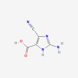 molecular formula C5H4N4O2 B594890 2-amino-4-cyano-1H-imidazole-5-carboxylic acid CAS No. 125815-69-2