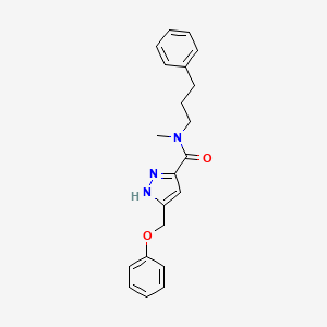 molecular formula C21H23N3O2 B5948911 N-methyl-5-(phenoxymethyl)-N-(3-phenylpropyl)-1H-pyrazole-3-carboxamide 