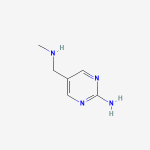 molecular formula C6H10N4 B594893 5-((Methylamino)methyl)pyrimidin-2-amine CAS No. 1215295-83-2