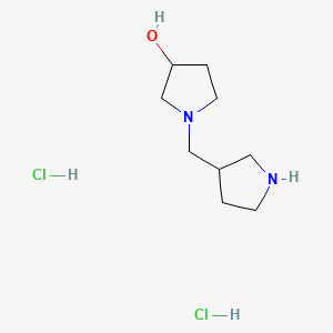molecular formula C9H20Cl2N2O B594898 1-(3-Pyrrolidinylmethyl)-3-pyrrolidinol dihydrochloride CAS No. 1219961-32-6