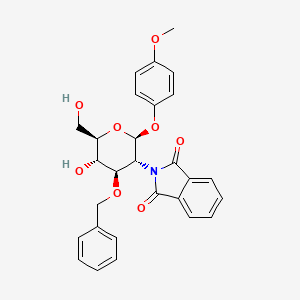 molecular formula C28H27NO8 B594900 4-Methoxyphenyl 3-O-Benzyl-2-deoxy-2-phthalimido-beta-D-glucopyranoside CAS No. 138906-44-2