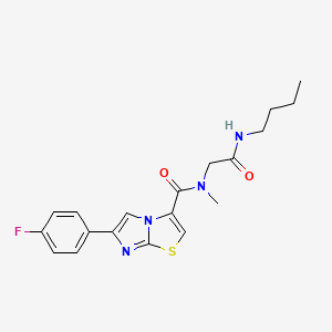 molecular formula C19H21FN4O2S B5949007 N-[2-(butylamino)-2-oxoethyl]-6-(4-fluorophenyl)-N-methylimidazo[2,1-b][1,3]thiazole-3-carboxamide 