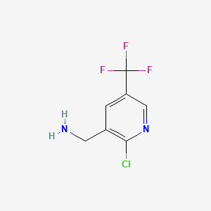 molecular formula C7H6ClF3N2 B594901 (2-Chloro-5-(trifluoromethyl)pyridin-3-yl)methanamine CAS No. 1245916-03-3