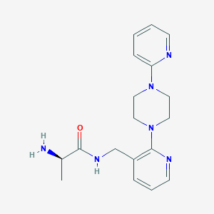 molecular formula C18H24N6O B5949015 N~1~-{[2-(4-pyridin-2-ylpiperazin-1-yl)pyridin-3-yl]methyl}-D-alaninamide 