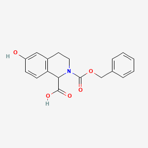 molecular formula C18H17NO5 B594902 2-((Benzyloxy)carbonyl)-6-hydroxy-1,2,3,4-tetrahydroisoquinoline-1-carboxylic acid CAS No. 1219360-65-2