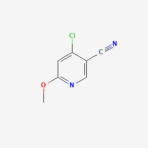 molecular formula C7H5ClN2O B594908 4-Chloro-6-methoxynicotinonitrile CAS No. 1261493-38-2