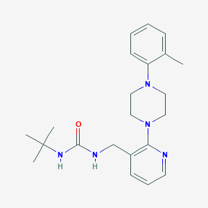 molecular formula C22H31N5O B5949084 N-(tert-butyl)-N'-({2-[4-(2-methylphenyl)piperazin-1-yl]pyridin-3-yl}methyl)urea 