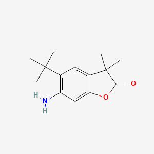 molecular formula C14H19NO2 B594909 6-Amino-5-(tert-butyl)-3,3-dimethylbenzofuran-2(3H)-one CAS No. 1246213-40-0