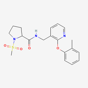 molecular formula C19H23N3O4S B5949136 N-{[2-(2-methylphenoxy)pyridin-3-yl]methyl}-1-(methylsulfonyl)prolinamide 