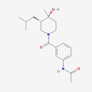 molecular formula C19H28N2O3 B5949144 N-[3-[(3S,4R)-4-hydroxy-4-methyl-3-(2-methylpropyl)piperidine-1-carbonyl]phenyl]acetamide 