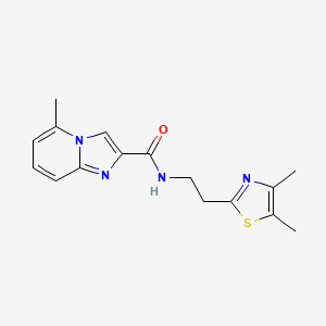 molecular formula C16H18N4OS B5949165 N-[2-(4,5-dimethyl-1,3-thiazol-2-yl)ethyl]-5-methylimidazo[1,2-a]pyridine-2-carboxamide 
