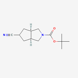 molecular formula C13H20N2O2 B594917 tert-Butyl (3aR,6aS)-5-cyanohexahydrocyclopenta[c]pyrrole-2(1H)-carboxylate CAS No. 1256039-44-7