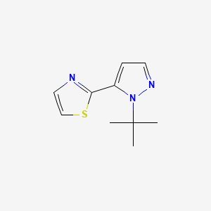 molecular formula C10H13N3S B594918 2-(1-(tert-Butyl)-1H-pyrazol-5-yl)thiazole CAS No. 1269291-71-5