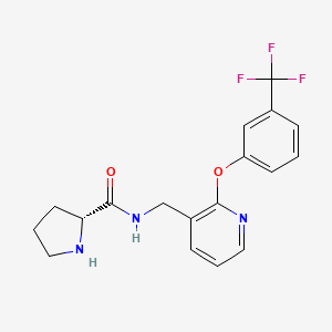 molecular formula C18H18F3N3O2 B5949192 N-({2-[3-(trifluoromethyl)phenoxy]pyridin-3-yl}methyl)-D-prolinamide 
