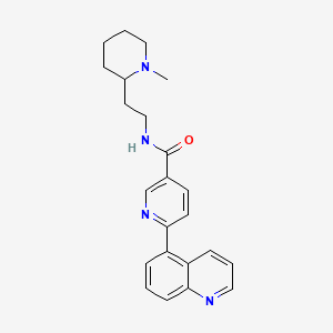 molecular formula C23H26N4O B5949195 N-[2-(1-methylpiperidin-2-yl)ethyl]-6-quinolin-5-ylnicotinamide 