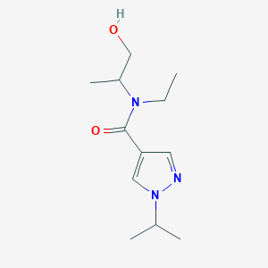 molecular formula C12H21N3O2 B5949198 N-ethyl-N-(2-hydroxy-1-methylethyl)-1-isopropyl-1H-pyrazole-4-carboxamide 