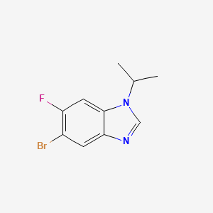 molecular formula C10H10BrFN2 B594922 5-Bromo-6-fluoro-1-isopropyl-1H-benzo[d]imidazole CAS No. 1314987-85-3