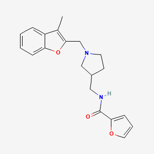 molecular formula C20H22N2O3 B5949223 N-({1-[(3-methyl-1-benzofuran-2-yl)methyl]pyrrolidin-3-yl}methyl)-2-furamide 