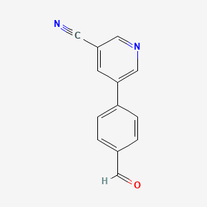 molecular formula C13H8N2O B594925 5-(4-Formylphenyl)nicotinonitrile CAS No. 1255574-49-2