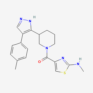 molecular formula C20H23N5OS B5949264 N-methyl-4-({3-[4-(4-methylphenyl)-1H-pyrazol-5-yl]piperidin-1-yl}carbonyl)-1,3-thiazol-2-amine 