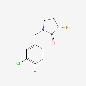 molecular formula C11H10BrClFNO B594929 3-Bromo-1-(3-chloro-4-fluorobenzyl)pyrrolidin-2-one CAS No. 1260808-35-2