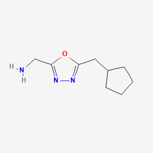 molecular formula C9H15N3O B594930 (5-(Cyclopentylmethyl)-1,3,4-oxadiazol-2-YL)methanamine CAS No. 1248219-01-3