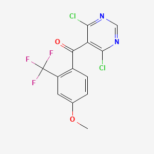 (4,6-Dichloropyrimidin-5-yl)(4-methoxy-2-(trifluoromethyl)phenyl)methanone