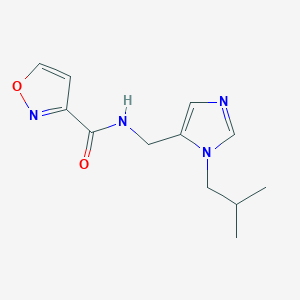 molecular formula C12H16N4O2 B5949375 N-[(1-isobutyl-1H-imidazol-5-yl)methyl]isoxazole-3-carboxamide 