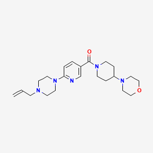 molecular formula C22H33N5O2 B5949419 4-(1-{[6-(4-allylpiperazin-1-yl)pyridin-3-yl]carbonyl}piperidin-4-yl)morpholine 