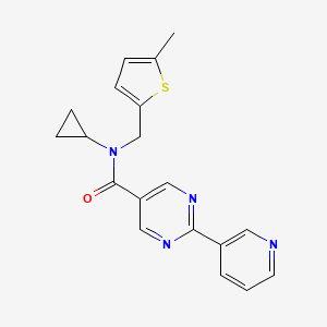 molecular formula C19H18N4OS B5949447 N-cyclopropyl-N-[(5-methyl-2-thienyl)methyl]-2-pyridin-3-ylpyrimidine-5-carboxamide 