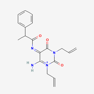 molecular formula C19H22N4O3 B594945 N-(1,3-Diallyl-6-amino-2,4-dioxo-1,2,3,4-tetrahydro-5-pyrimidinyl)-2-phenylpropanamide CAS No. 137685-76-8