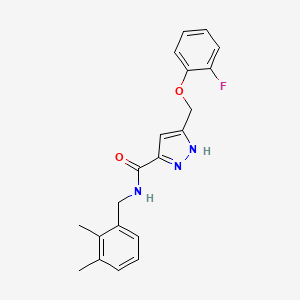 molecular formula C20H20FN3O2 B5949465 N-(2,3-dimethylbenzyl)-5-[(2-fluorophenoxy)methyl]-1H-pyrazole-3-carboxamide 